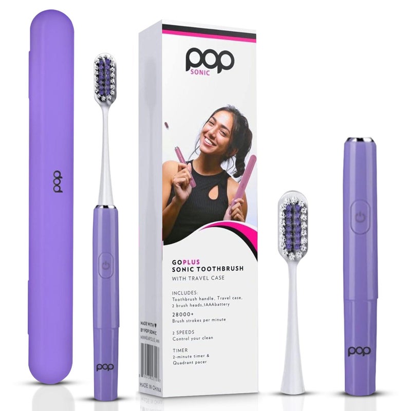 Go Plus Sonic Toothbrushes for Adults wElectric Toothbrush Case Electric Toothbrush for Adults Kids Sonic Toothbrush w 2 Speeds 1800024000 Vibrations Per Minute Punchy Purple